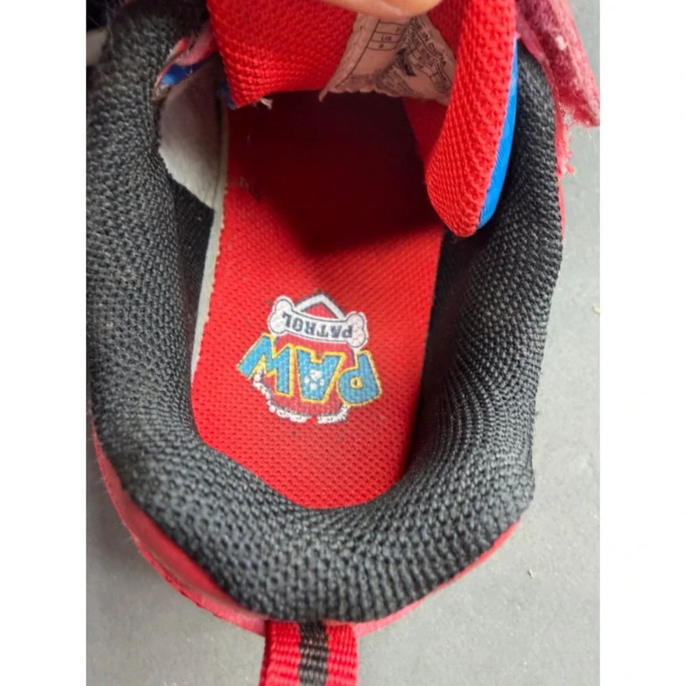 Light up Paw Patrol Boys Sneakers Chase Marshall Hook Loop Shoes Size 9